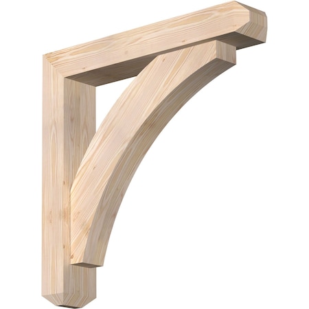 Ekena Millwork Thorton Craftsman Smooth Bracket w/ Offset Brace, Douglas Fir, 5 1/2"W x 30"D x 30"H BKT0604X30X30THR04SDF